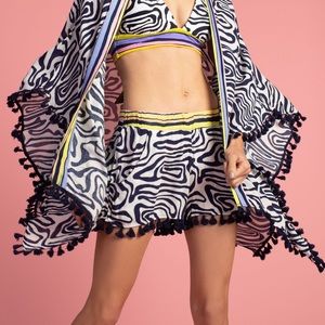 Trina Turk NWT Beach Coverup Shorts Tassel M
